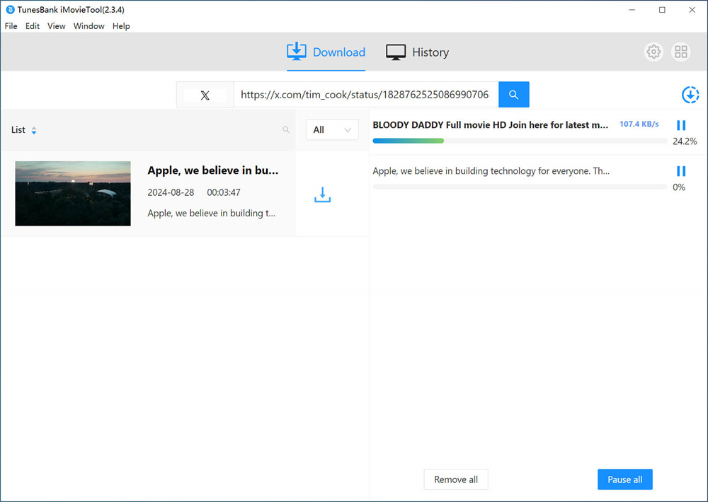 start downloading